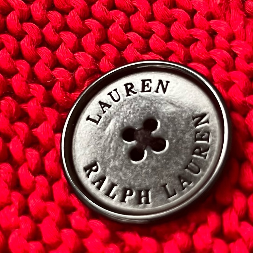 Lauren Ralph Lauren Red Cardigan Sweater - Picture 8 of 8